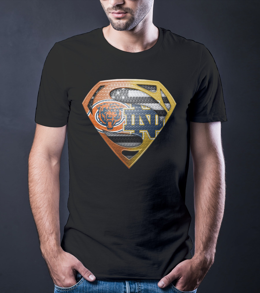 Chicago Bears Notre Dame Fighting Irish Superman T-Shirt