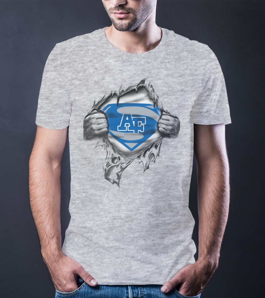 Af Academy Superhero Emblem Ripped Metal T-Shirt