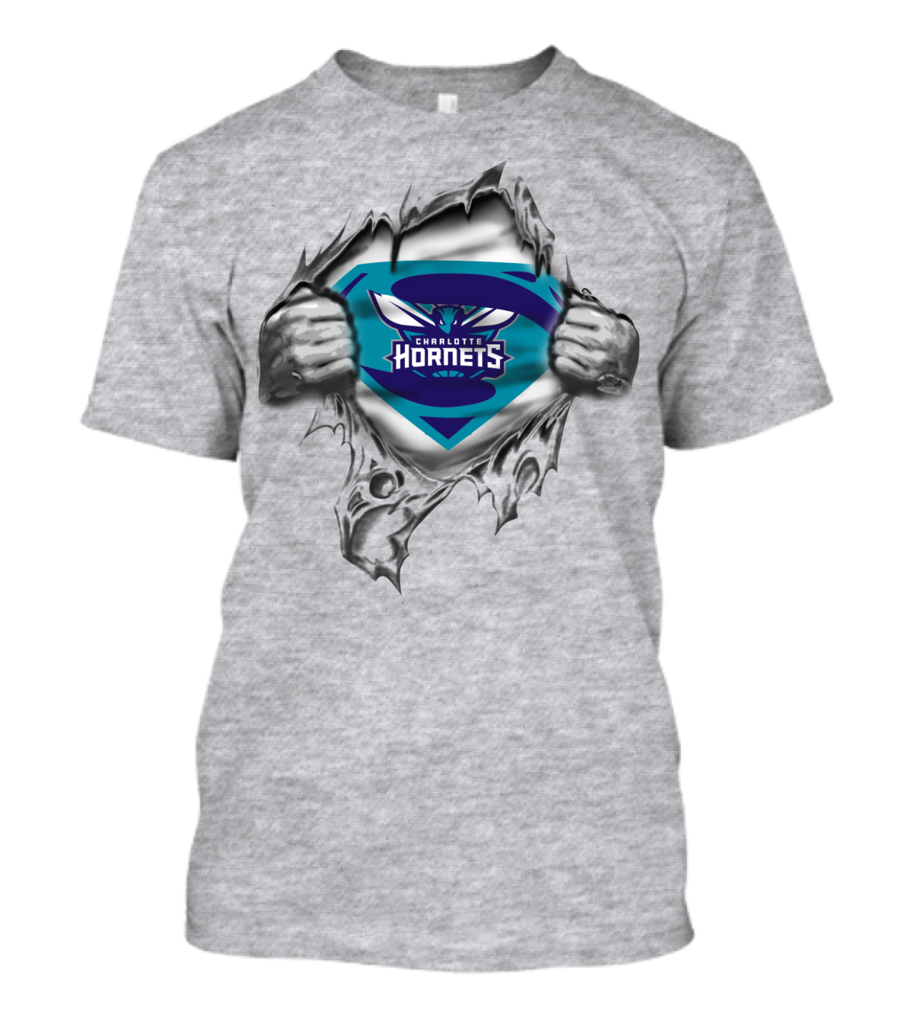 Charlotte Hornets Superman Logo Tear Away T-Shirt