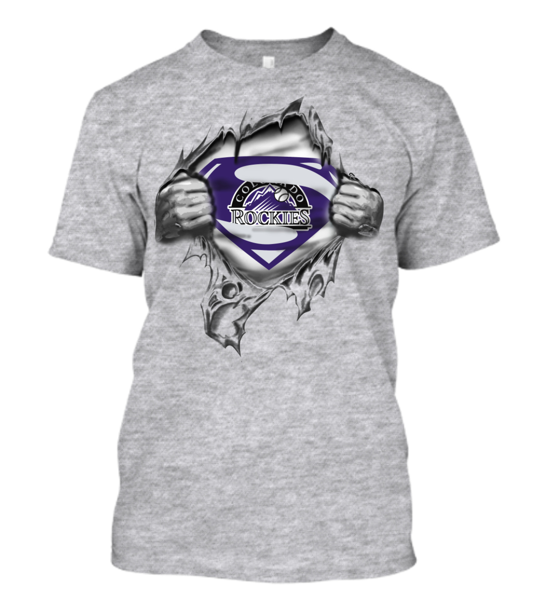 Superman Colorado Rockies Rip T-Shirt