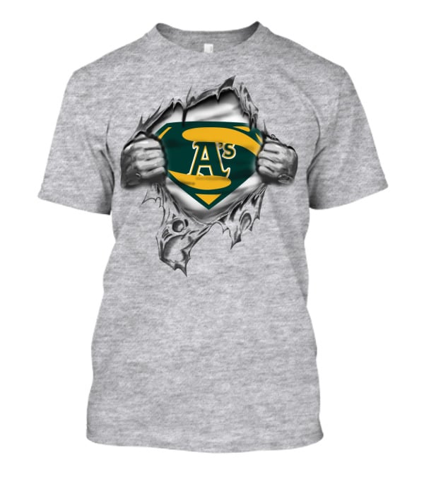 A's Superhero Emblem Torn T-Shirt