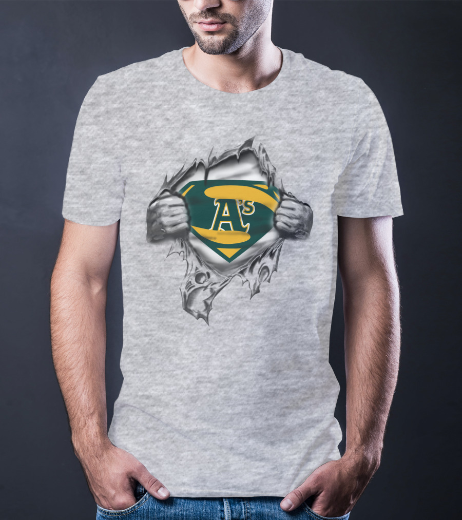 A's Superhero Emblem Torn T-Shirt