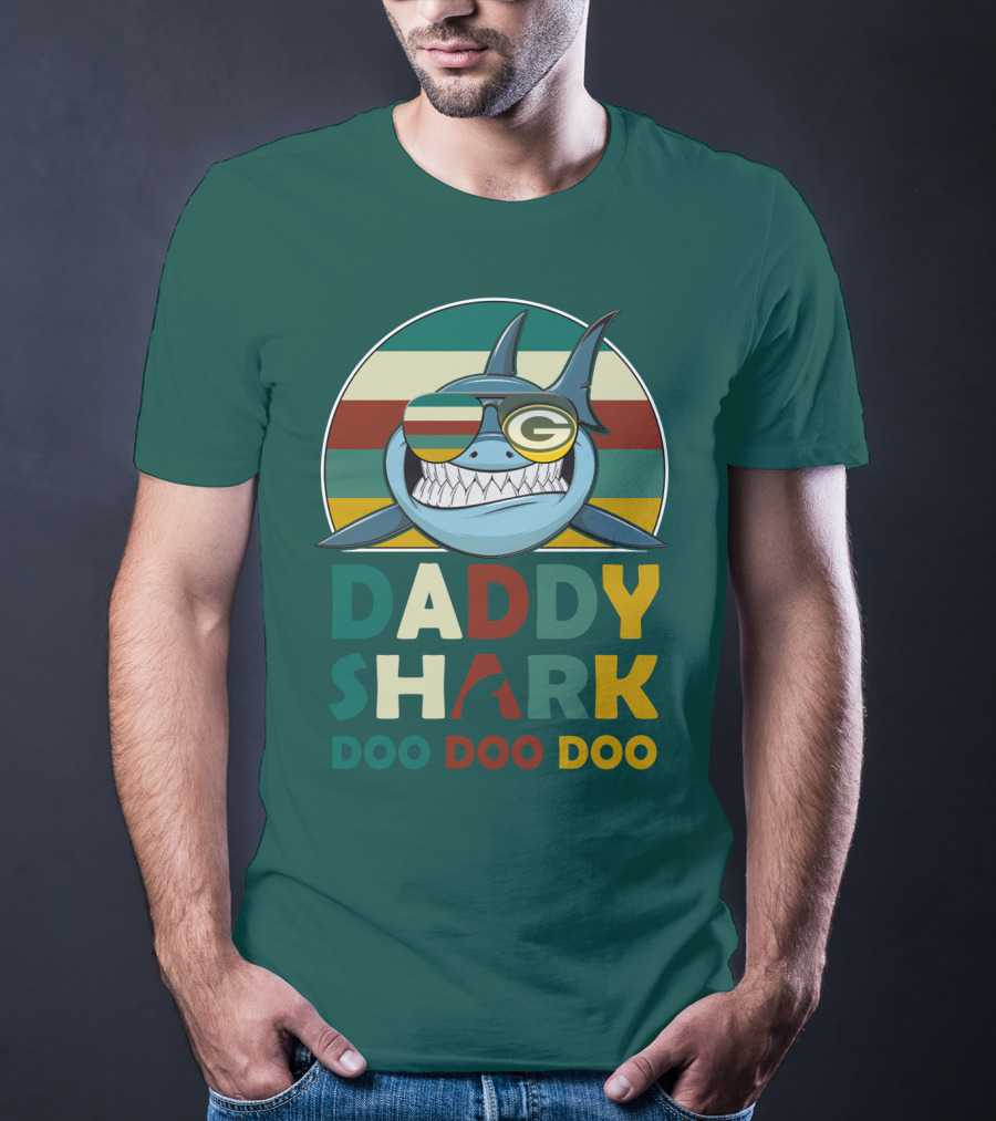 Daddy Shark Green Bay Packers Doo Doo Doo T-Shirt