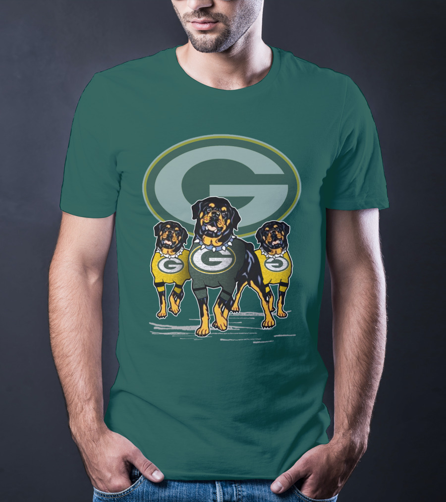 Green Bay Packers Rottweiler Trio T-Shirt