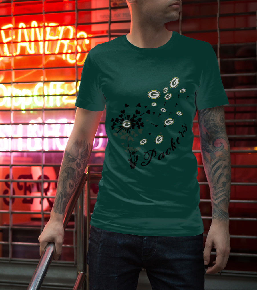 Packers Green Bay Hearts And Blossoms T-Shirt