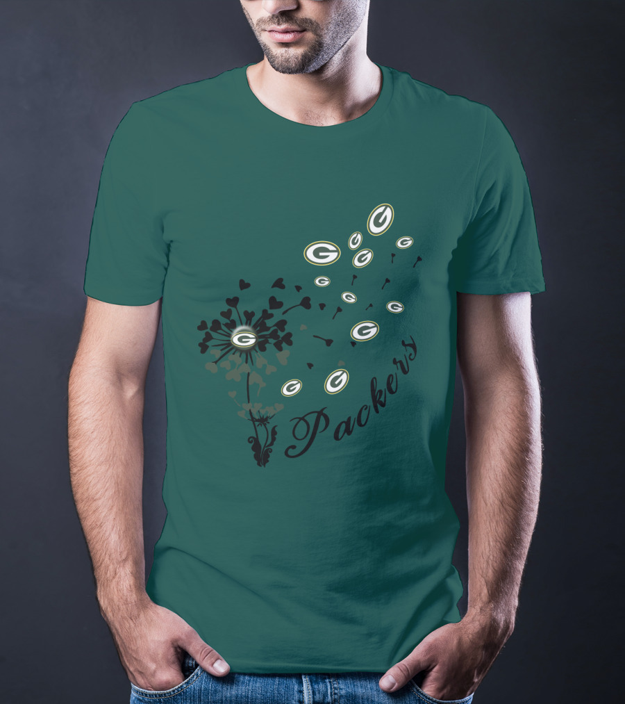 Packers Green Bay Hearts And Blossoms T-Shirt
