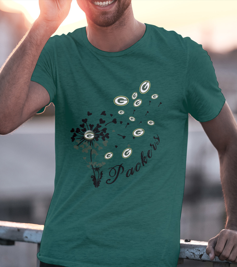 Packers Green Bay Hearts And Blossoms T-Shirt