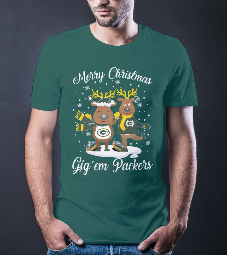 Merry Christmas Gig 'Em Green Bay Packers T-Shirt