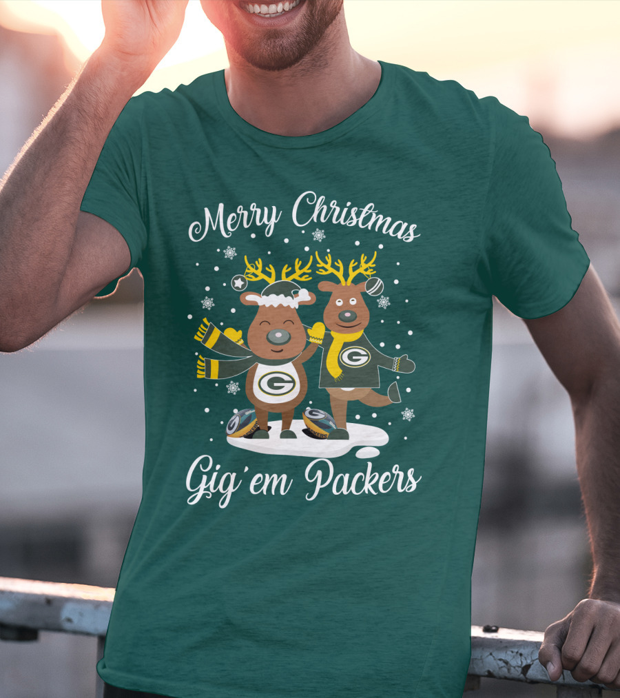 Merry Christmas Gig 'Em Green Bay Packers T-Shirt