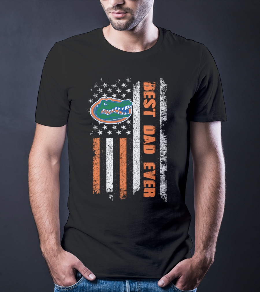 Best Dad Ever Florida Gators American Flag T-Shirt