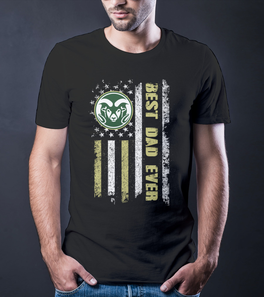 Best Dad Ever Evd 084 American Flag Ram T-Shirt