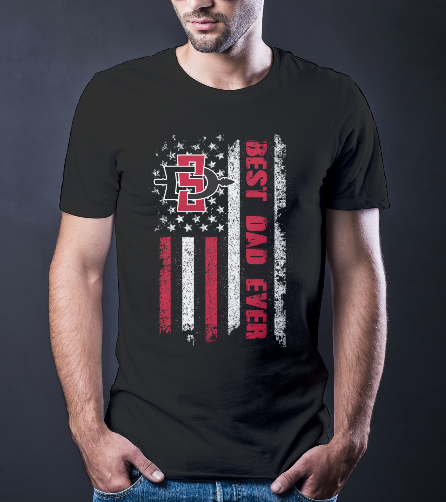 Sdsu Aztecs Best Dad Ever American Flag Evd 060 T-Shirt