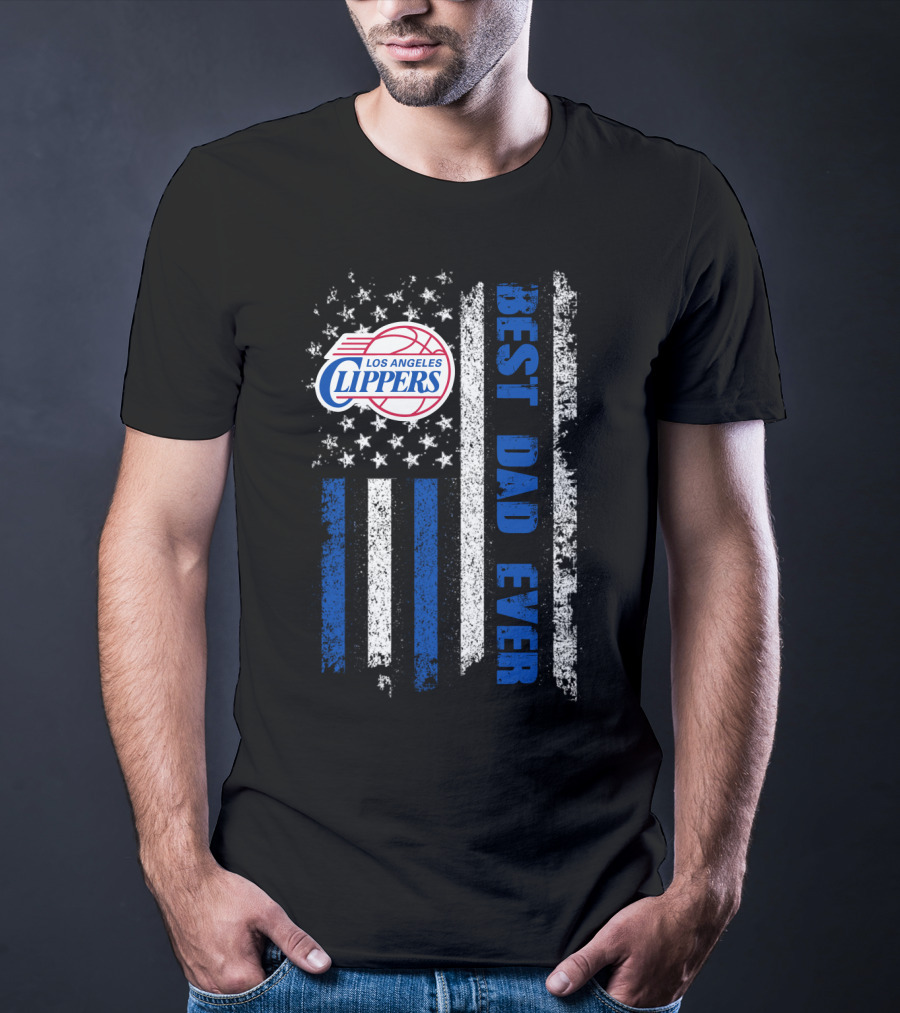 Los Angeles Clippers Best Dad Ever American Flag T-Shirt