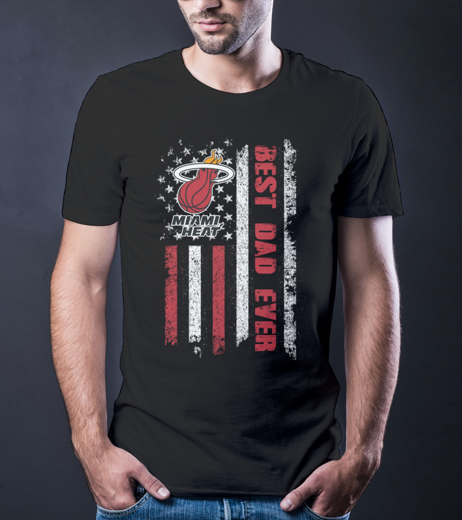 Miami Heat Best Dad Ever American Flag Evd 033 T-Shirt