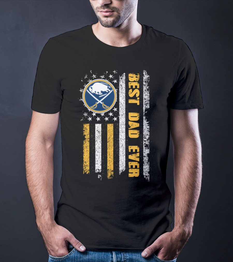 Best Dad Ever Buffalo Sabres Flag T-Shirt