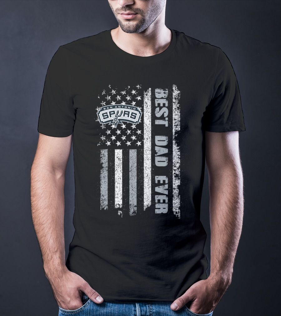 San Antonio Spurs Best Dad Ever American Flag Evd 102 T-Shirt
