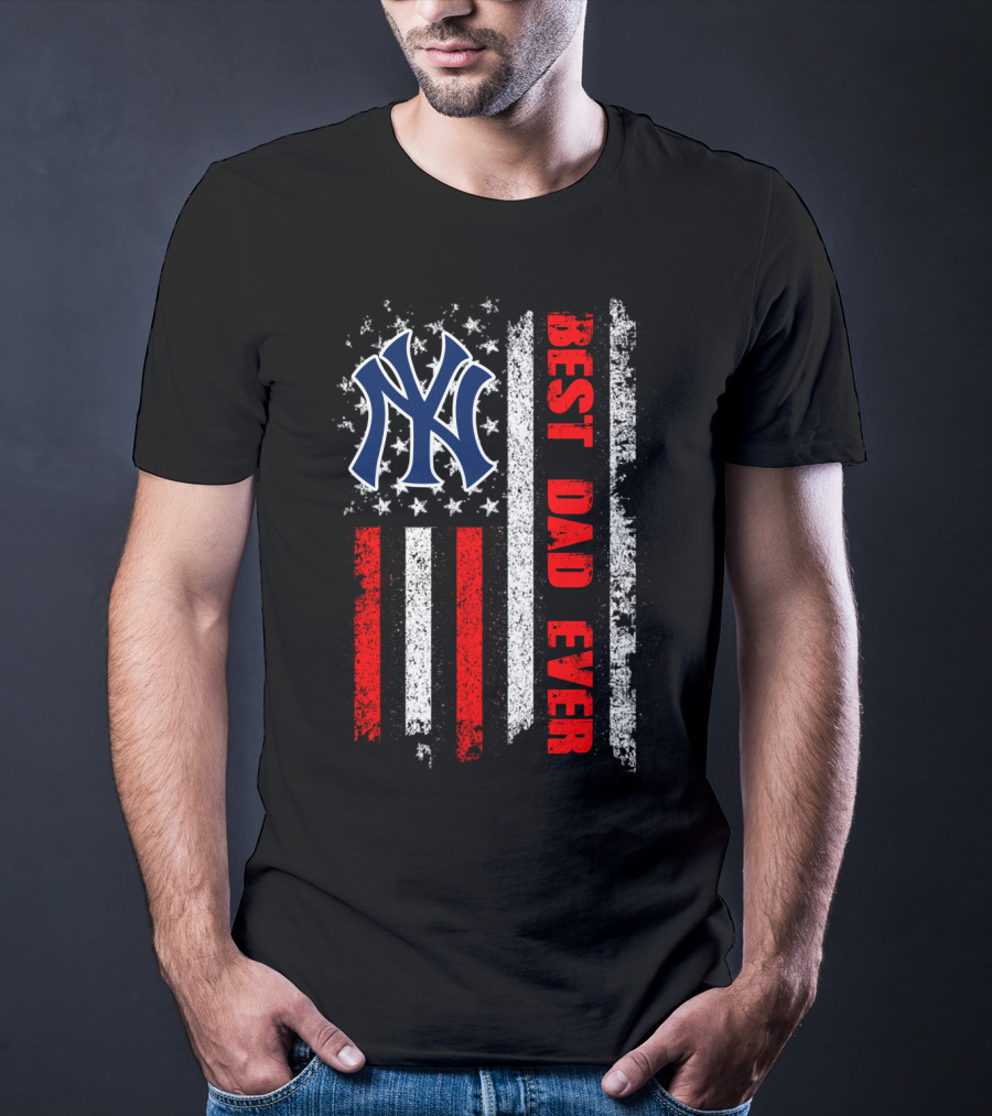 Ny Yankees Best Dad Ever American Flag Evd 105 T-Shirt