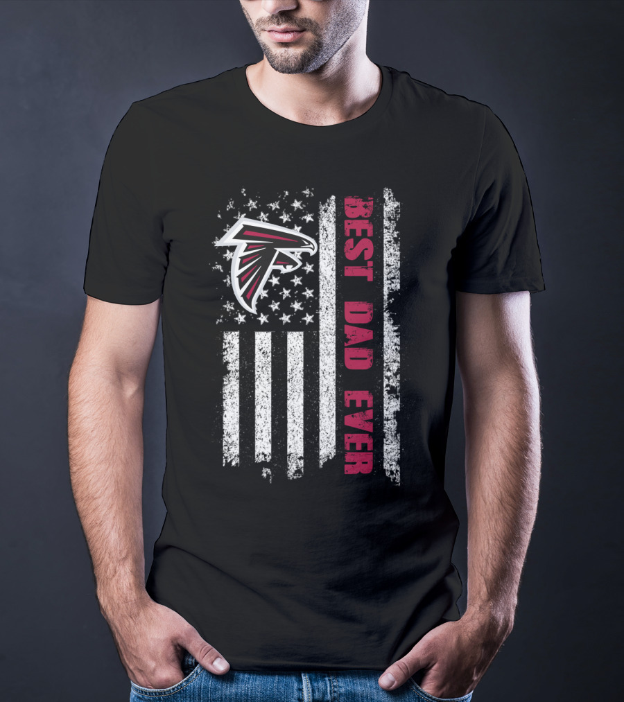 Atlanta Falcons Best Dad Ever Evd 141 American Flag T-Shirt