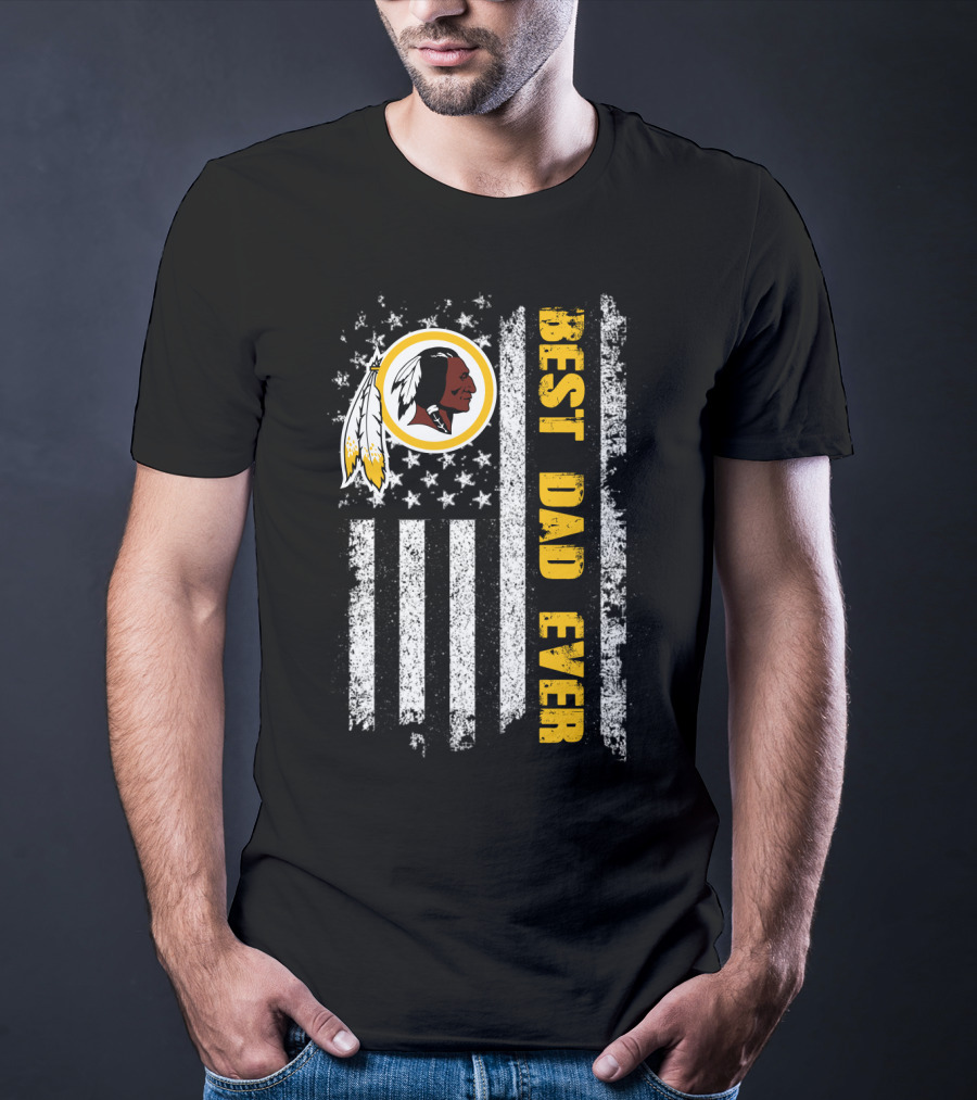 Best Dad Ever Evd 145 Washington Football Flag T-Shirt