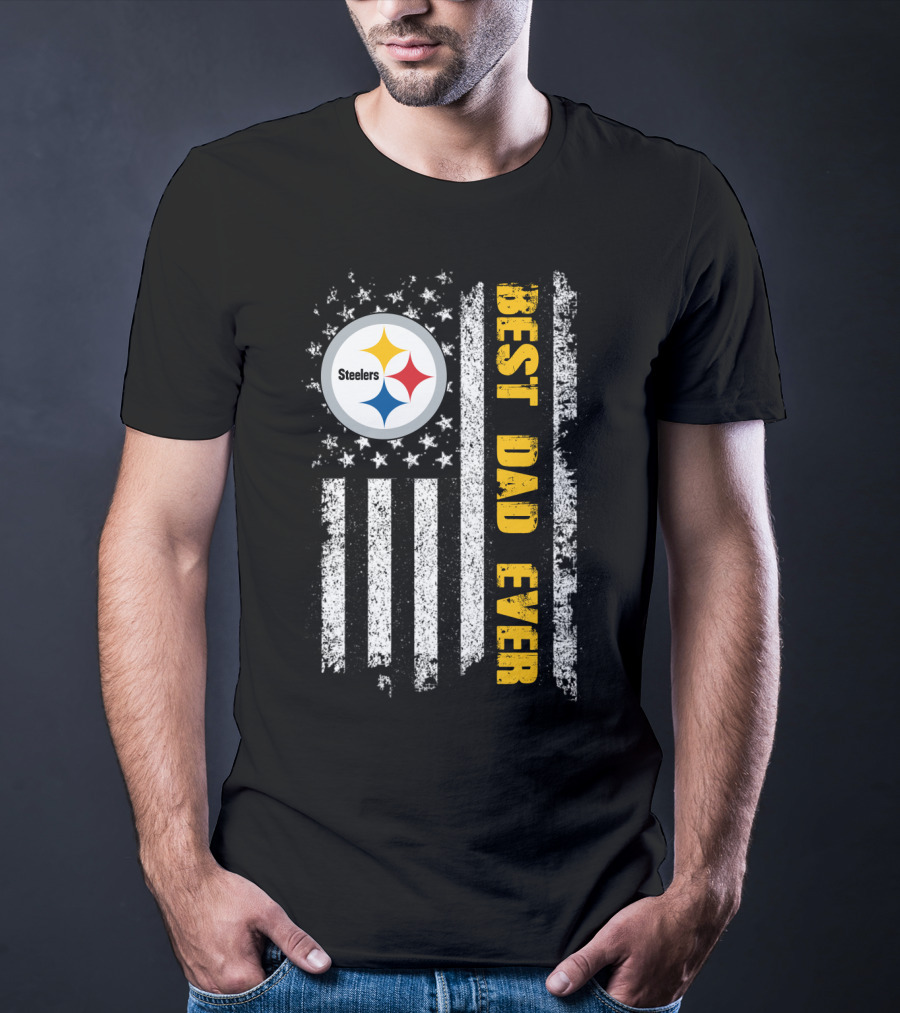 Steelers Best Dad Ever Flag T-Shirt