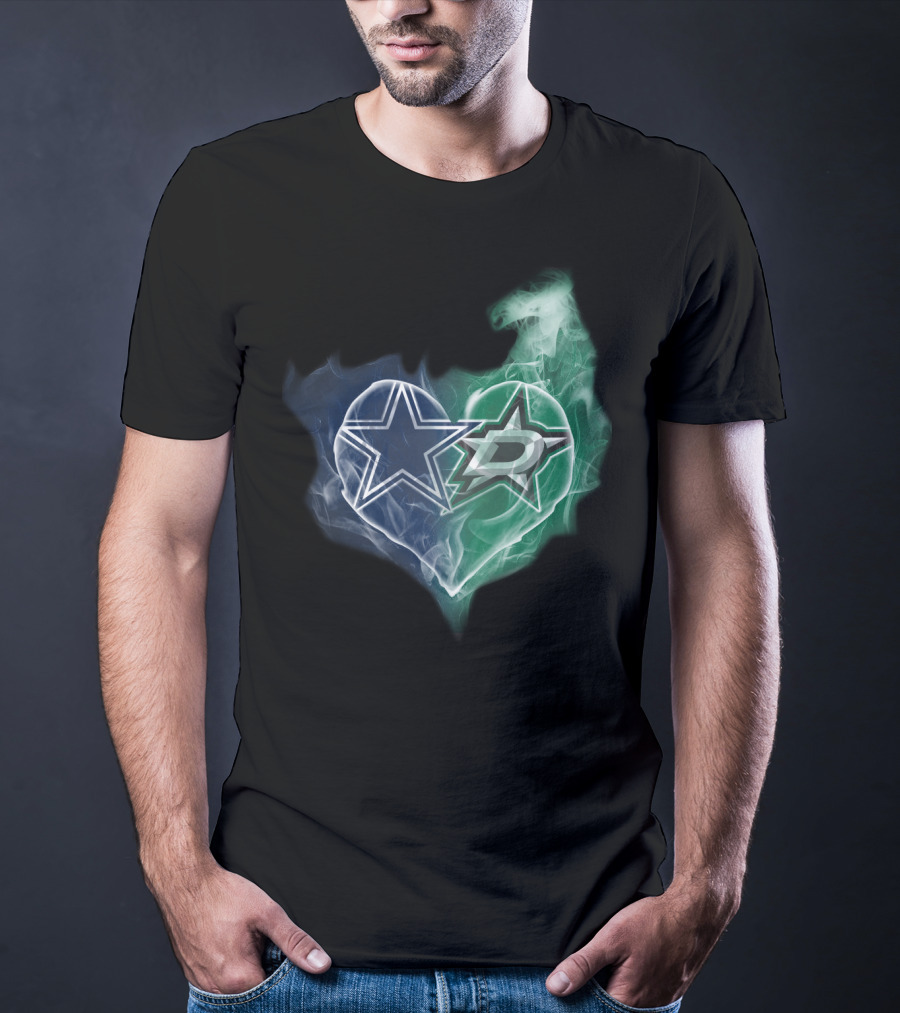 Dallas Cowboys Dallas Stars Heart T-Shirt
