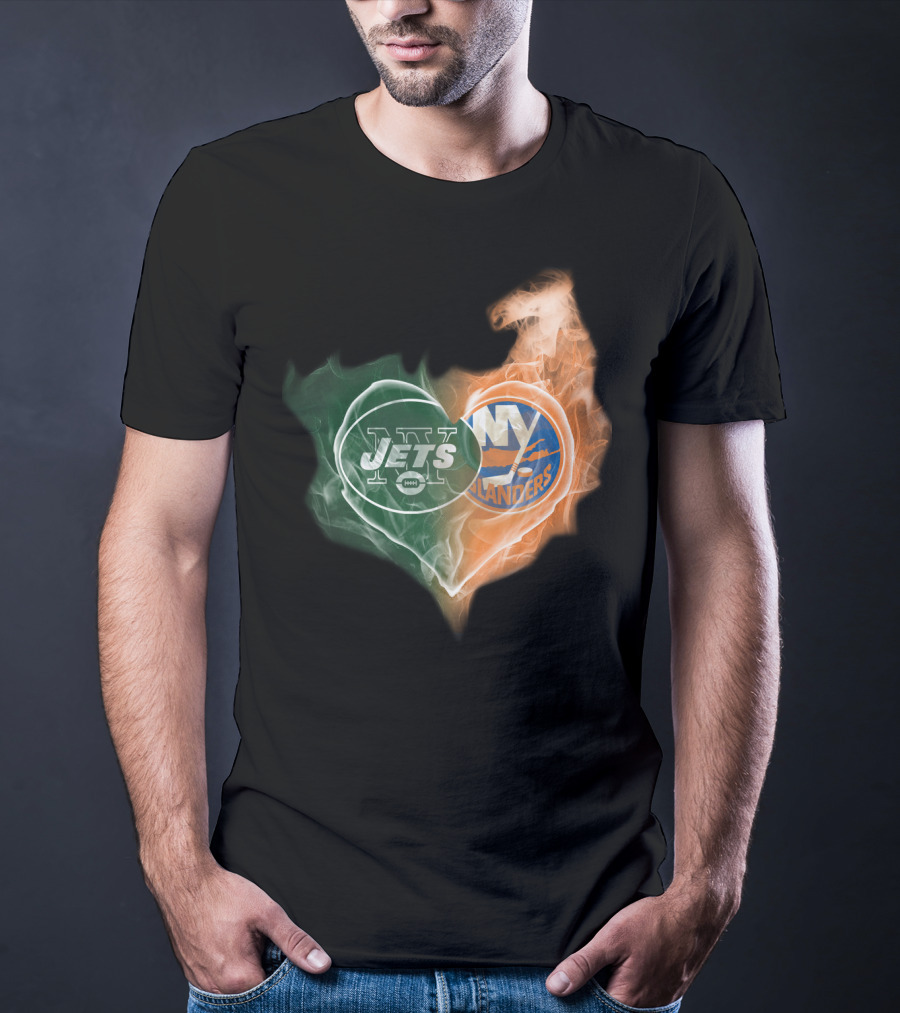 Jets Islanders Heart Smoke T-Shirt