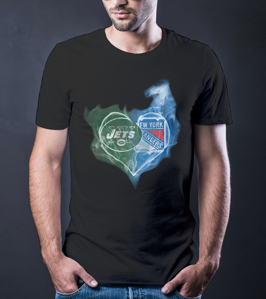 New York Jets Rangers Heart Fusion T-Shirt
