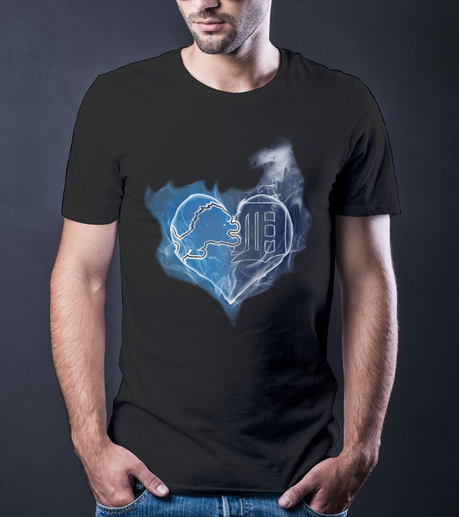 Detroit Lions And Tigers Heart T-Shirt