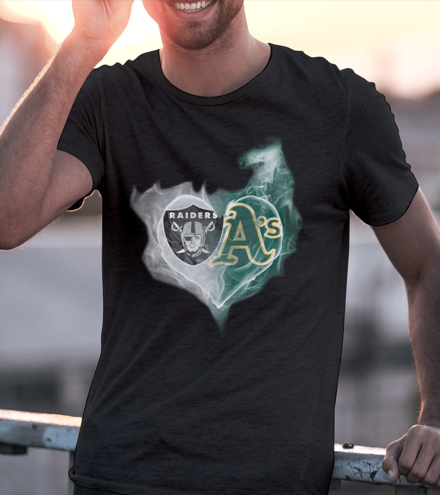 Raiders A's Heart Smoke Fusion T-Shirt