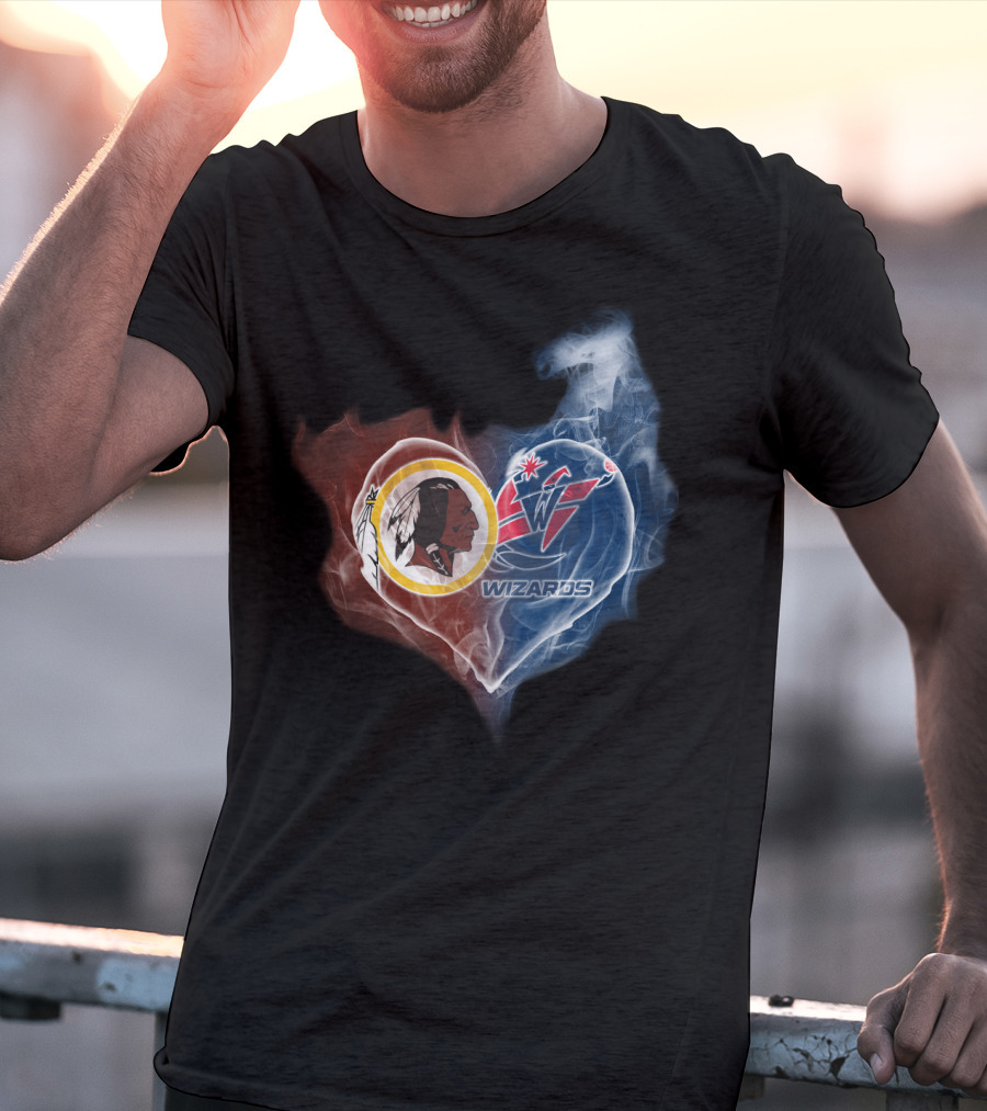 Washington Redskins And Wizards Heart Logo Fusion Ttk T-Shirt