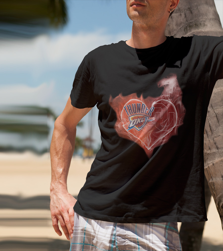 Oklahoma City Thunder Heart Ou Smoke T-Shirt