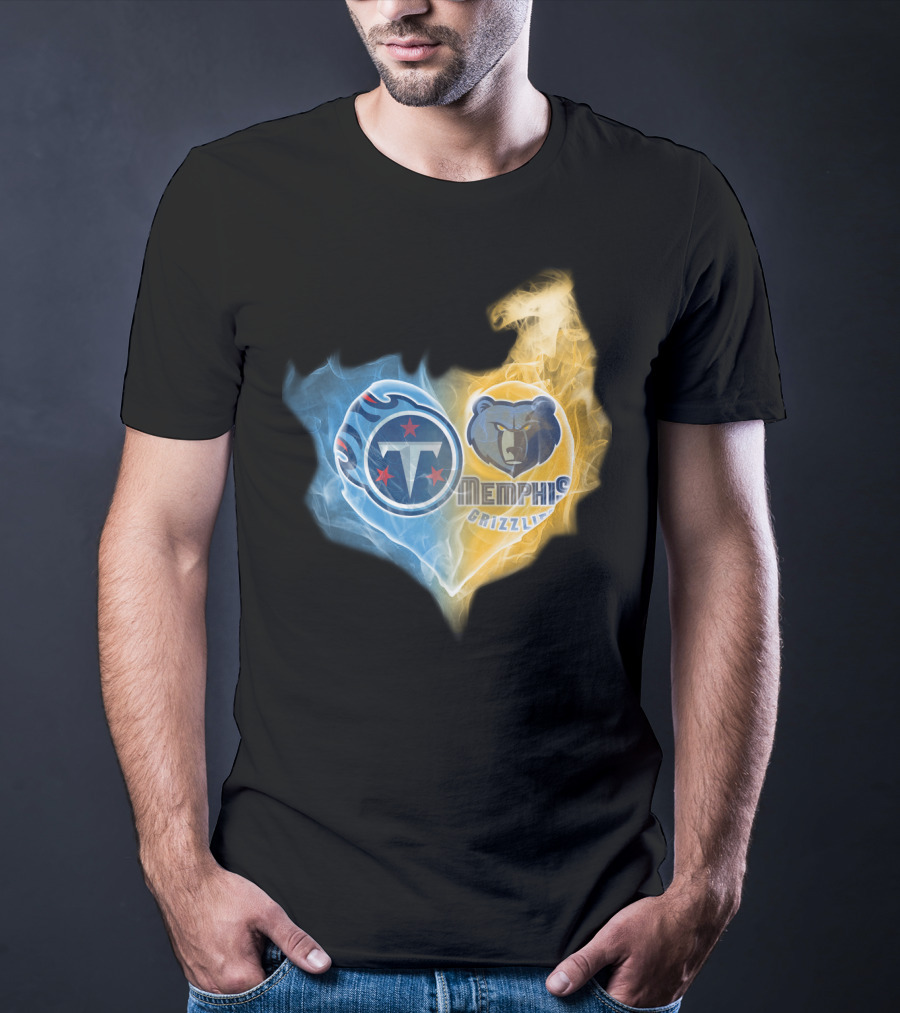Tennessee Titans Memphis Grizzlies Heart Design T-Shirt