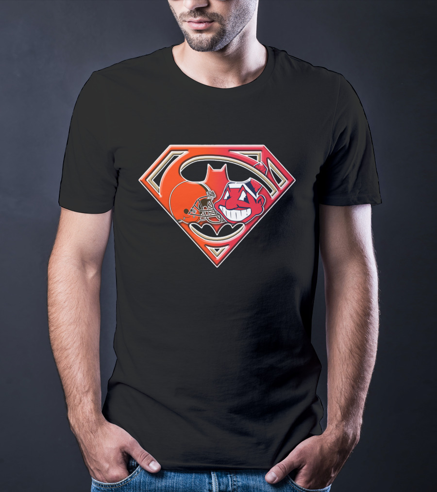 Cleveland Browns Superman Logo Chief Wahoo Fusion T-Shirt