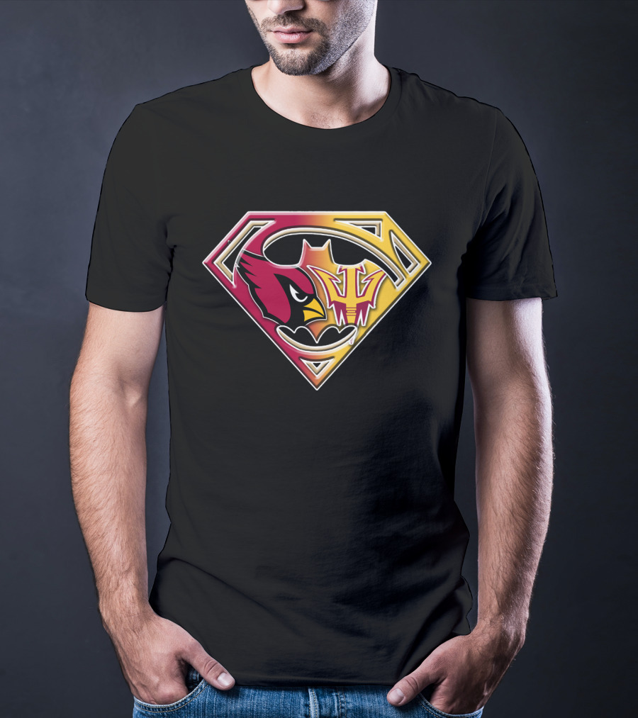 Arizona Cardinals Asu Sun Devils Superman Logo Fusion Bat 030 T-Shirt
