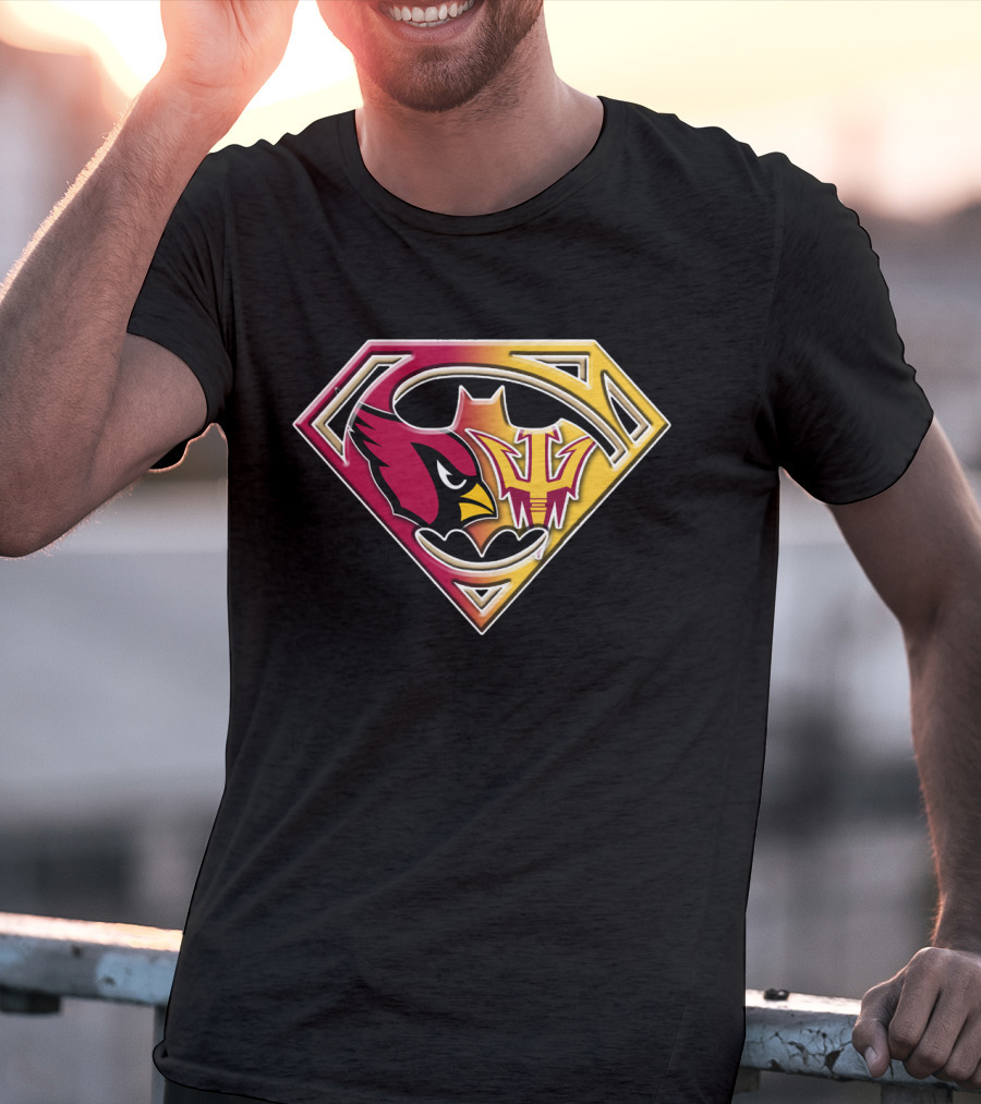 Arizona Cardinals Asu Sun Devils Superman Logo Fusion Bat 030 T-Shirt