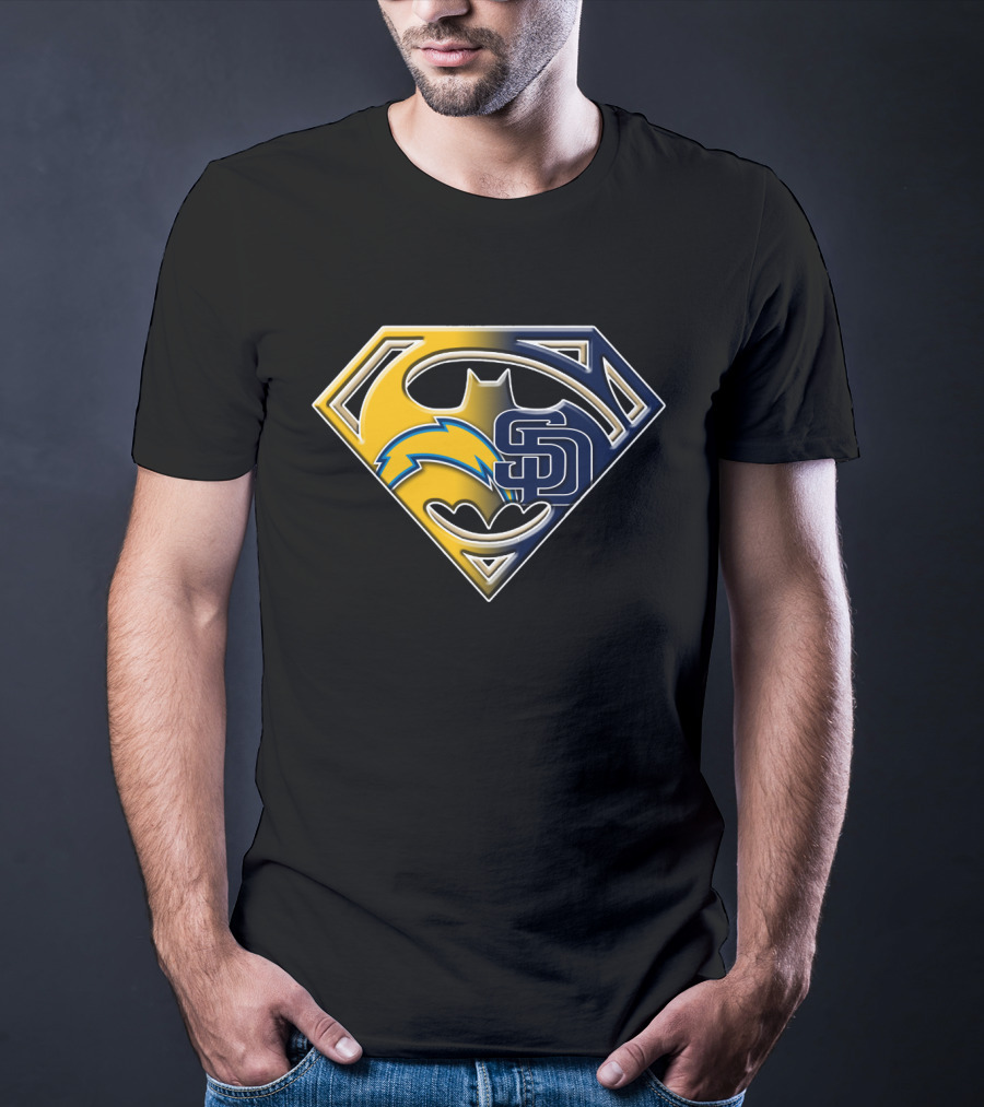 San Diego Chargers Padres Superman Batman T-Shirt