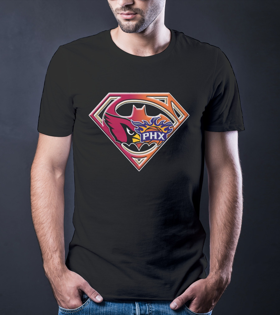 Phoenix Suns Cardinals Superman Logo Fusion T-Shirt