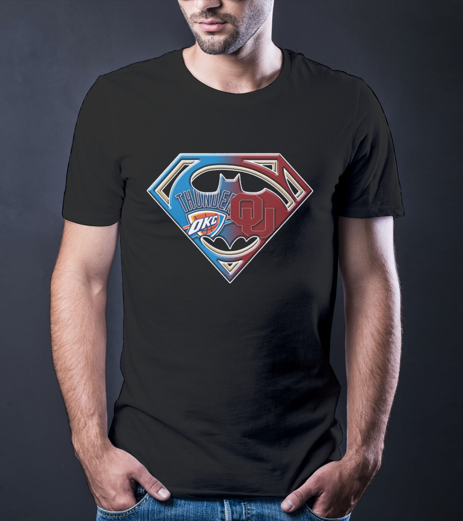 Thunder Okc Ou Superman Batman T-Shirt