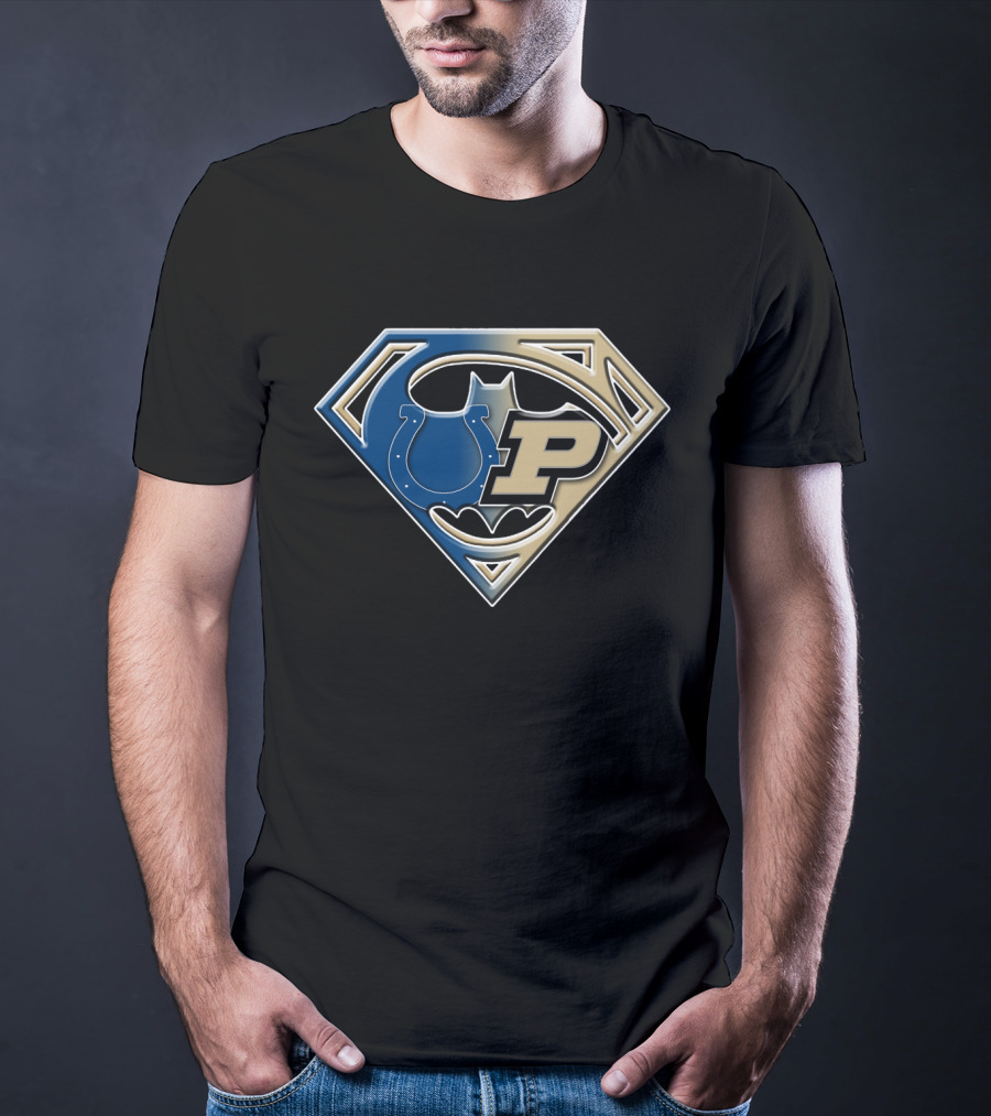 Indianapolis Colts Purdue Batman Superman Logo Bat 045 T-Shirt