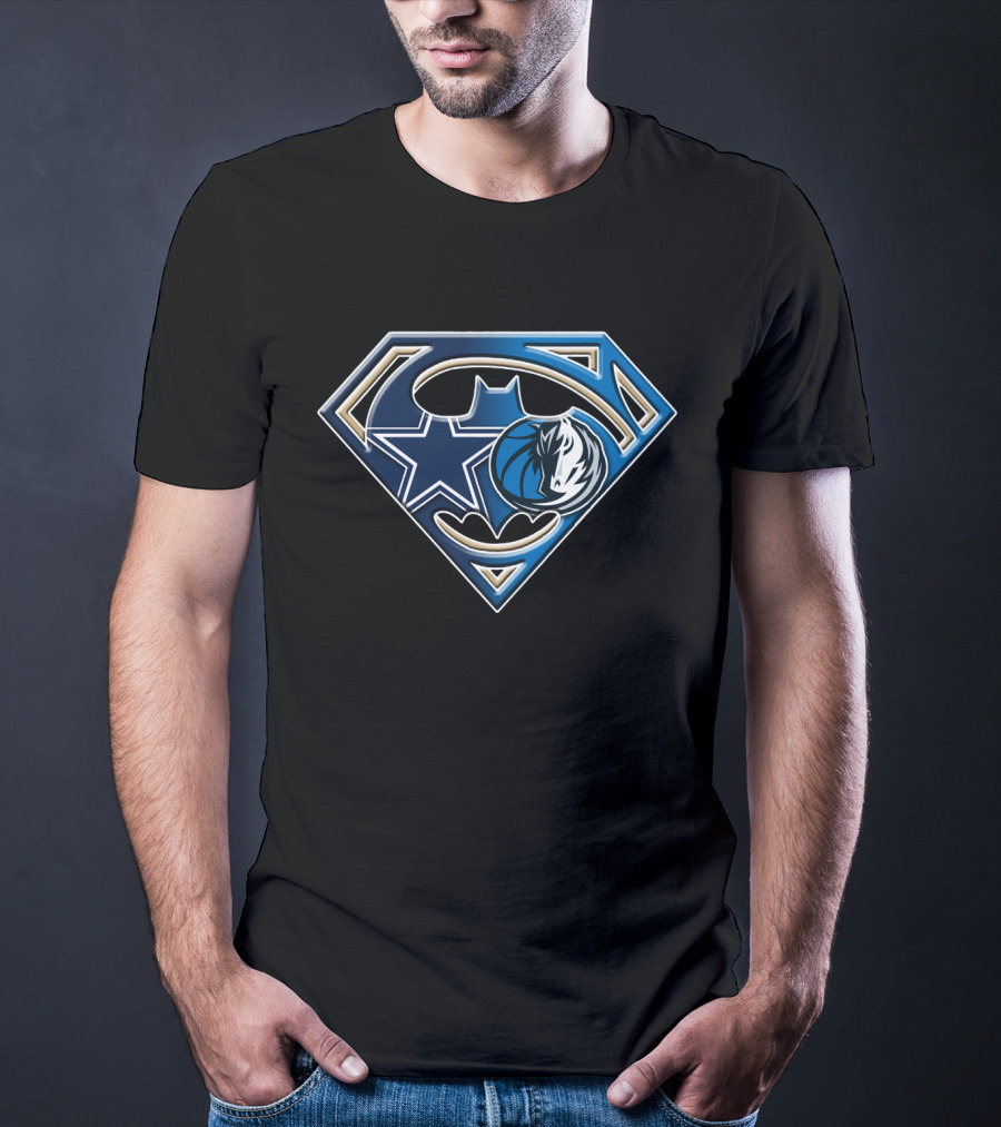 Dallas Cowboys Mavericks Batman Superman Emblem Bat 046 T-Shirt