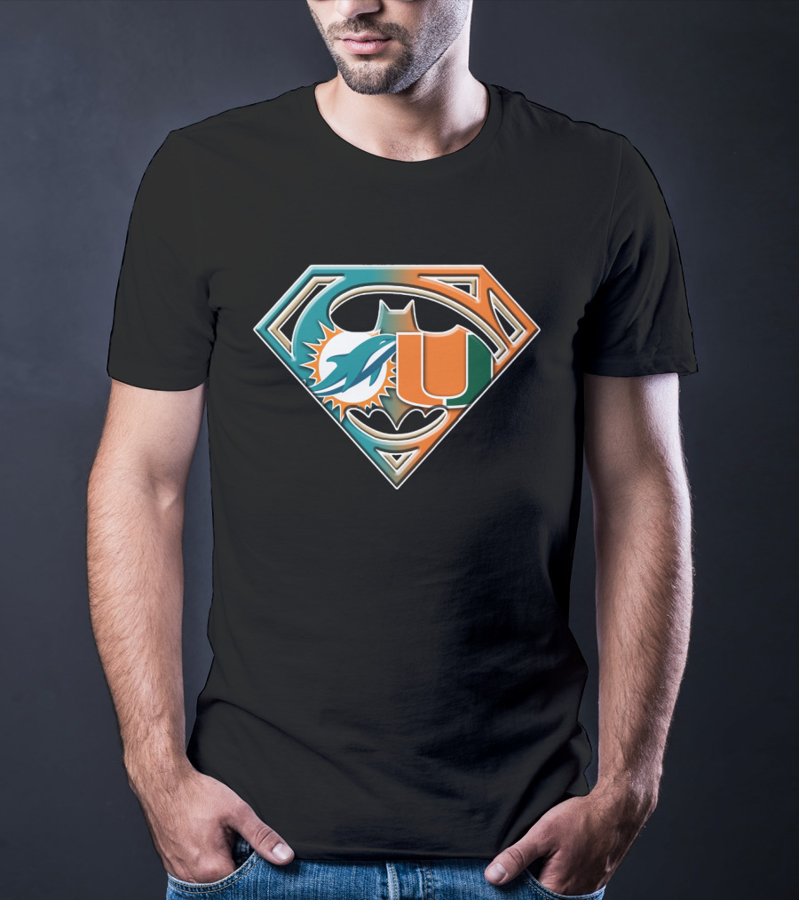 Superman Miami Dolphins University Batman Logo Bat 054 T-Shirt