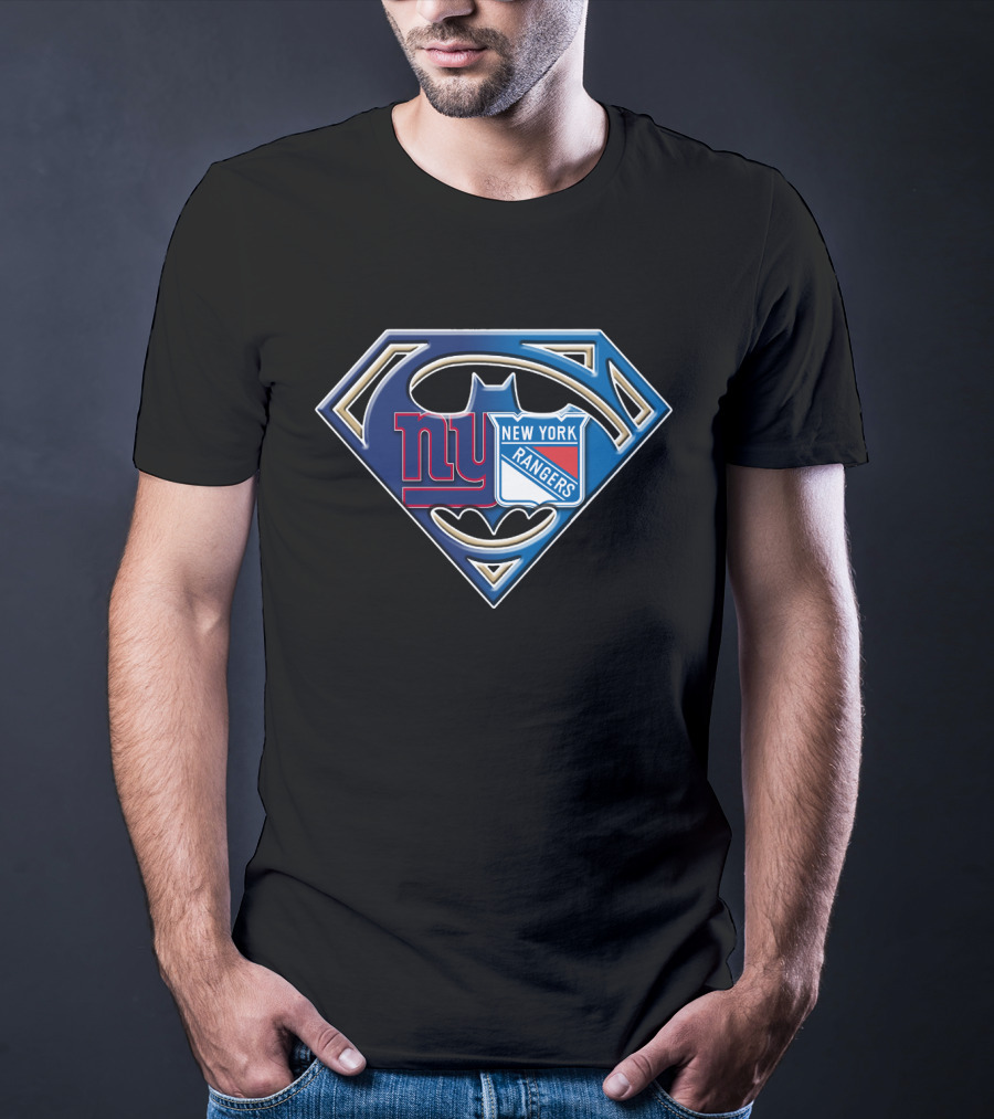 Ny Giants Rangers Batman Superman T-Shirt