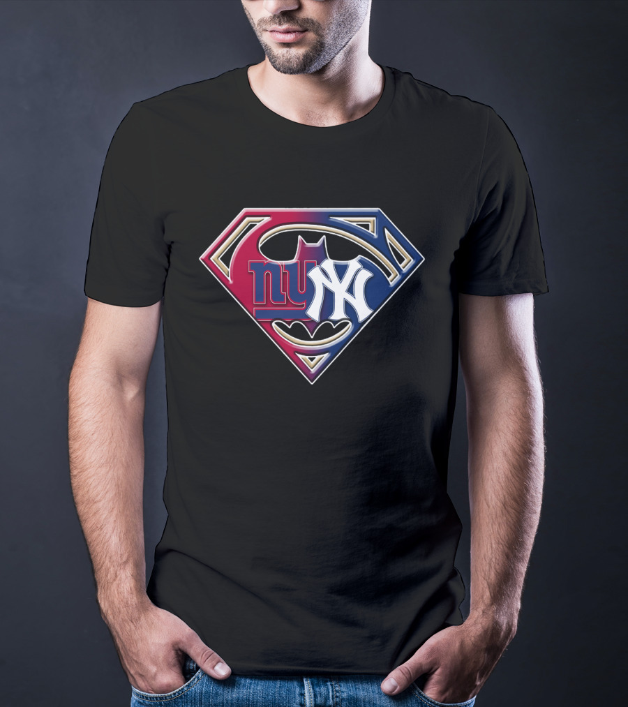 Superman Batman New York Giants Yankees Crossover 067 T-Shirt