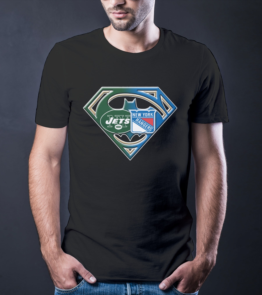 New York Jets Rangers Superhero Logo Bat 071 T-Shirt