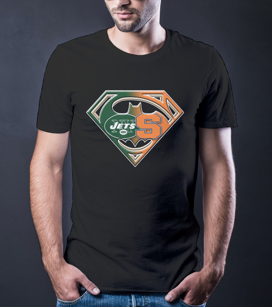 Jets Syracuse Batman Superman Logo Fusion T-Shirt