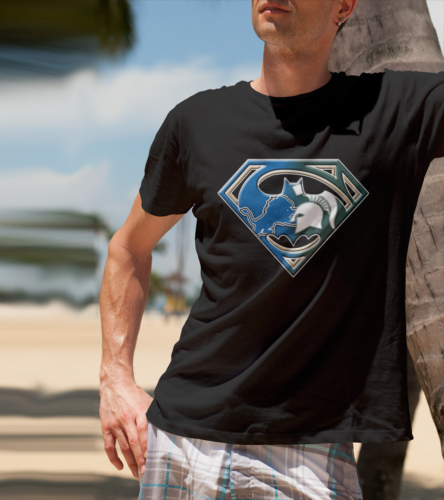 Superman Logo Batman Shape Lions Spartans Bat T-Shirt