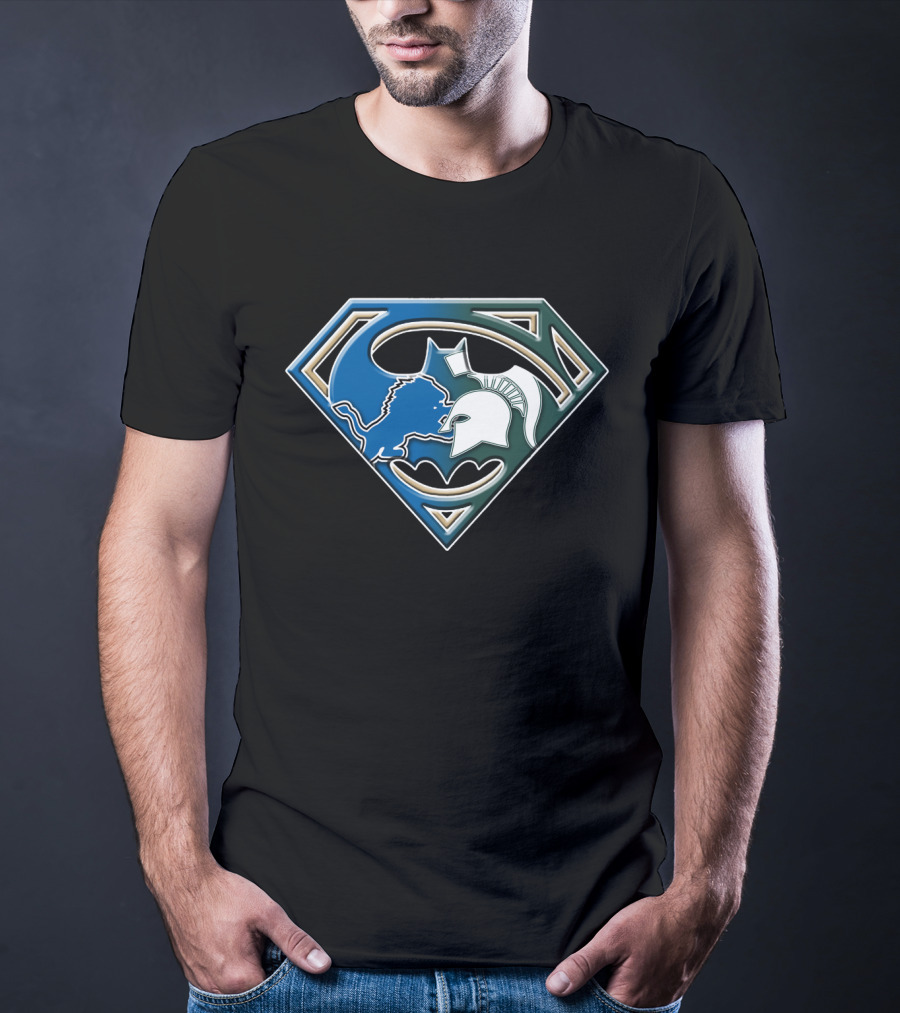 Superman Logo Batman Shape Lions Spartans Bat T-Shirt
