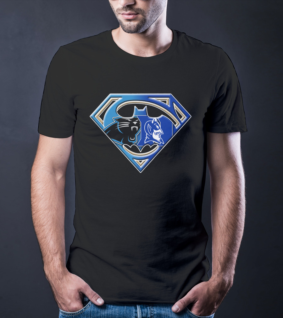 Superman Logo Carolina Panthers Duke Blue Devils Batman Bat T-Shirt