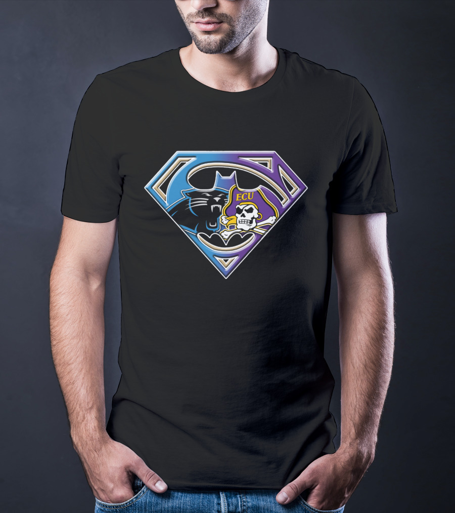 Superman Logo Carolina Panthers Ecu Pirates T-Shirt