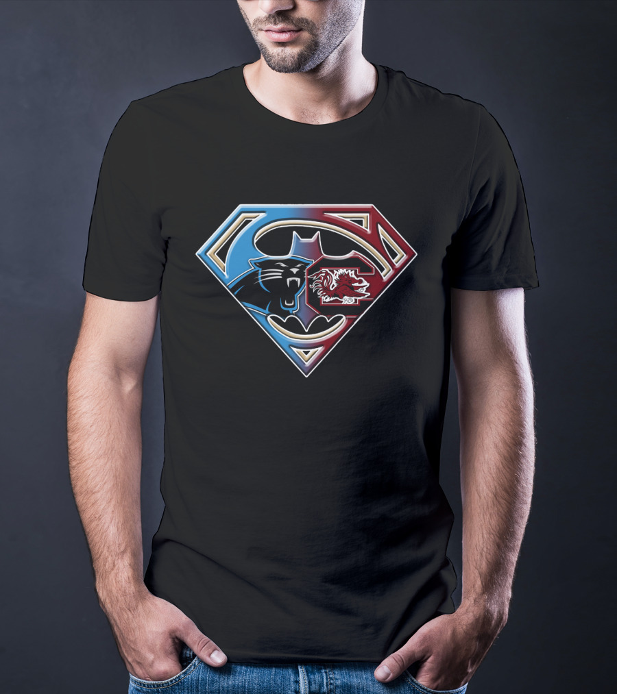 Carolina Panthers South Carolina Gamecocks Superman Shield T-Shirt